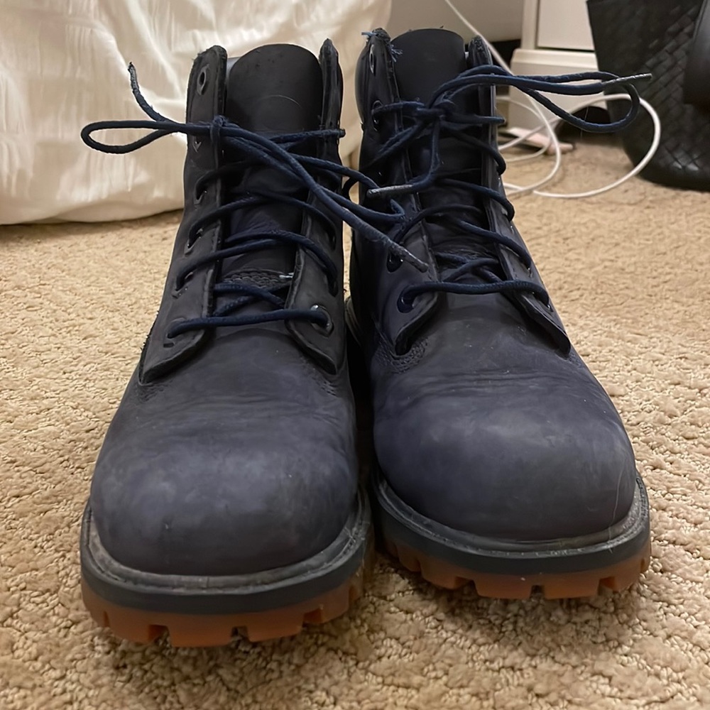 Navy blue timberland boots